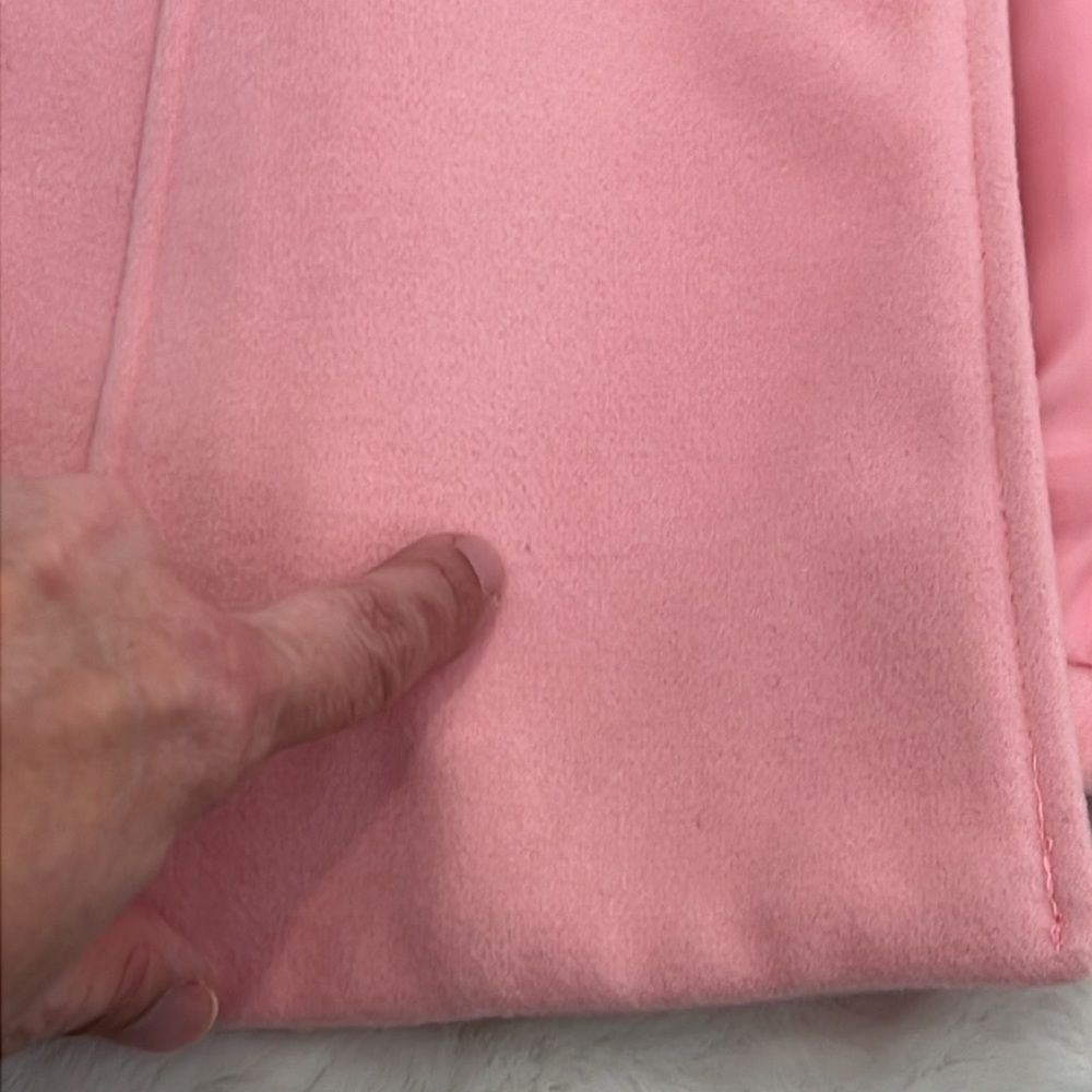 Pink Lolita 3/4 length jacket with lotus blossom collar wool viscose blend - Picture 13 of 14